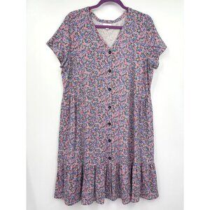 J. Jill Floral Button-Down Dress - Multicolor